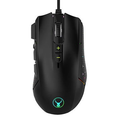bonelk x-814 gaming wired rgb led 8d mouse, 1000 to 5000cpi (black)